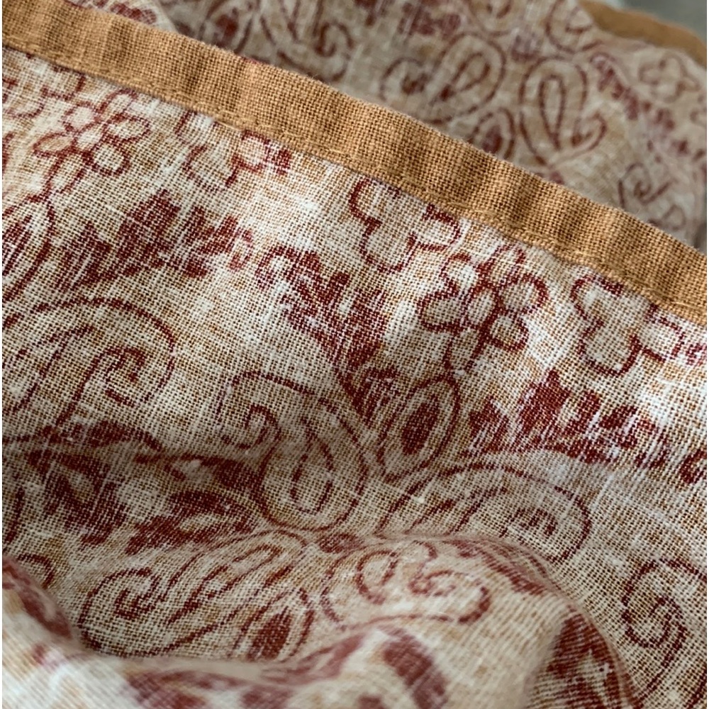 Bo-Ho skirt Beautiful Linen/Cotton Brown skirt with designs size Small/Petite - Picture 7 of 7